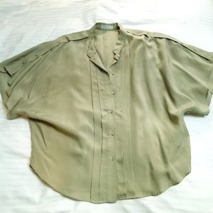 BARNEYS Flowy Button-Down Epaulette Shirt